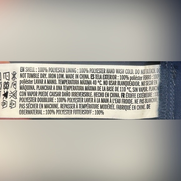 NWT Revolve La’ Ven Navy Blue Lined Swiss Dot Blouse w/ Flutter Sleeves & Tie, S - Picture 11 of 12